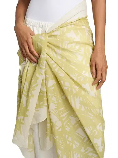 rag & bone Women's Sally Abstract-Print Modal-Cashmere Sarong - Endive | Thumbnail 6
