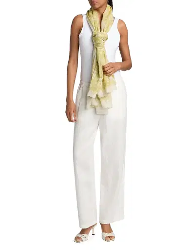 rag & bone Women's Sally Abstract-Print Modal-Cashmere Sarong - Endive | Thumbnail 8