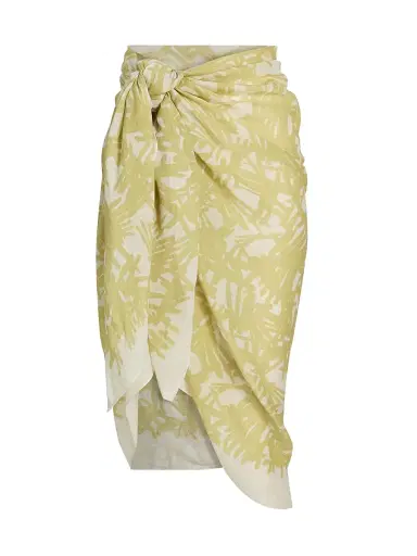 rag & bone Women's Sally Abstract-Print Modal-Cashmere Sarong - Endive | Thumbnail 1