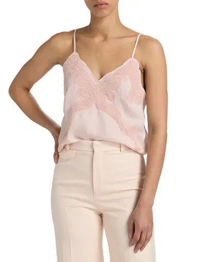 rag & bone Women's Ann Embroidered Tank - Blush | Thumbnail 3