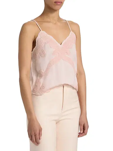 rag & bone Women's Ann Embroidered Tank - Blush | Thumbnail 4