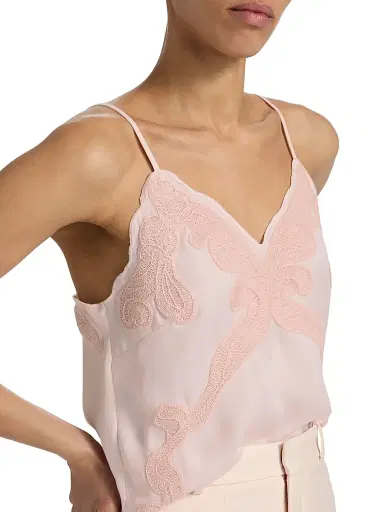 rag & bone Women's Ann Embroidered Tank - Blush | Thumbnail 6