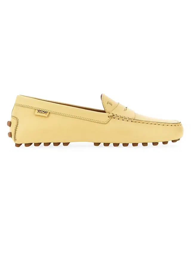 Women's Gominno Moc Toe Leather Penny Loafers - Flan
