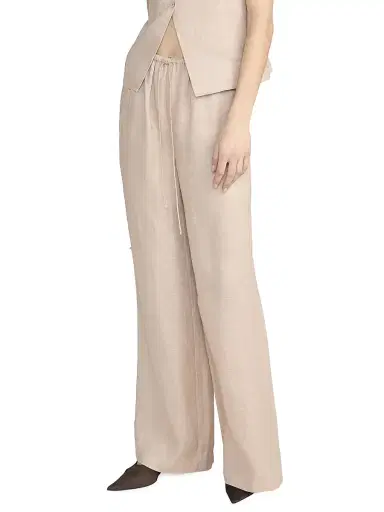 Frame Women's Linen Lounge Pants - Flax - Size Small | Thumbnail 4 Frame Women's Linen Lounge Pants - Flax - Size Small | Thumbnail 4