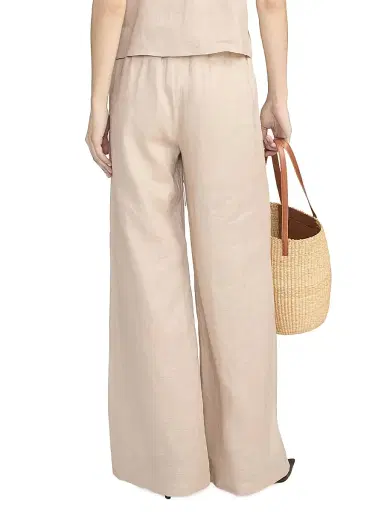 Frame Women's Linen Lounge Pants - Flax - Size Small | Thumbnail 5 Frame Women's Linen Lounge Pants - Flax - Size Small | Thumbnail 5
