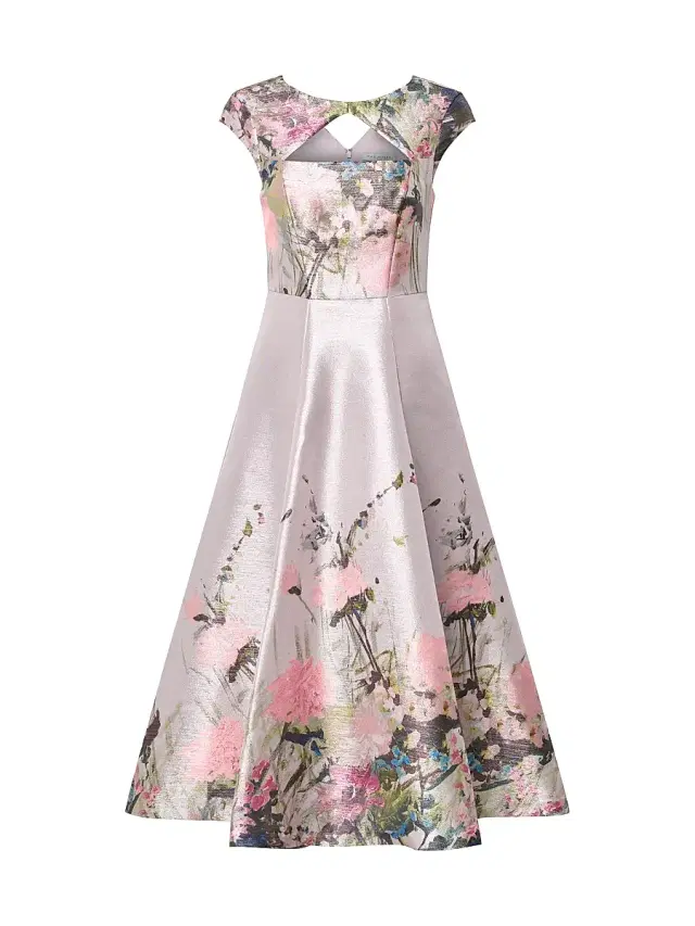 Kay Unger Women's Augusta Blossom Tea-Length Cocktail Dress - Lilac Mist Multi