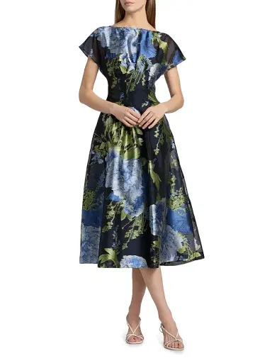 Kay Unger Women's Florene Tea-Length Cocktail Dress | Thumbnail 2