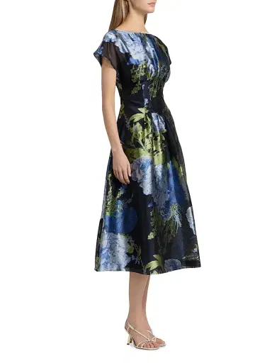 Kay Unger Women's Florene Tea-Length Cocktail Dress | Thumbnail 3
