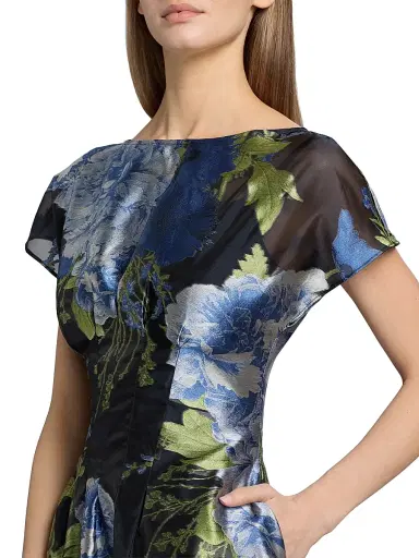 Kay Unger Women's Florene Tea-Length Cocktail Dress | Thumbnail 6