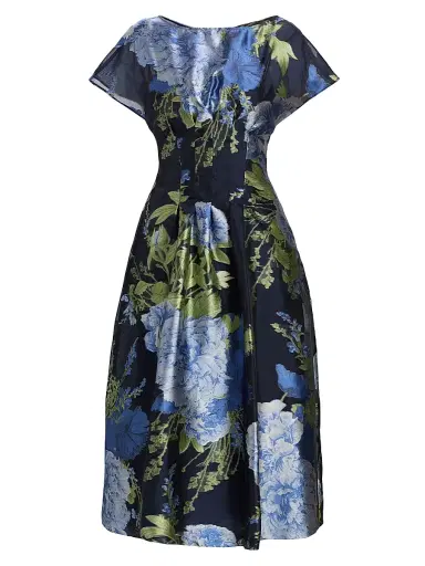Kay Unger Women's Florene Tea-Length Cocktail Dress | Thumbnail 1