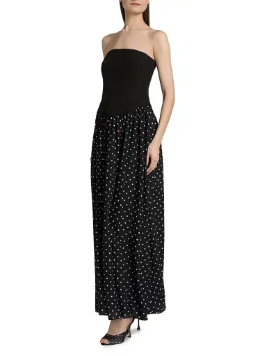 Toccin Women's Odette Strapless Corset Combo Maxi Dress - Jet Polka Dot | Thumbnail 4 Toccin Women's Odette Strapless Corset Combo Maxi Dress - Jet Polka Dot | Thumbnail 4