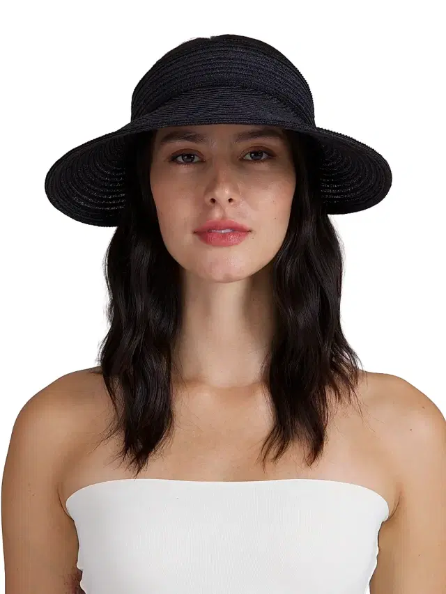 Eugenia Kim Women's Trixie Hemp-Blend Packable Visor - Black
