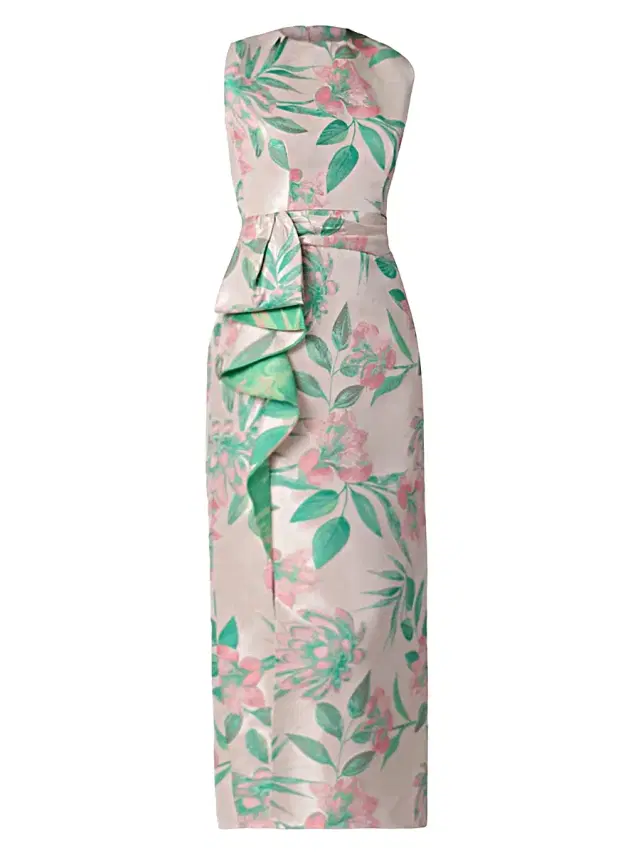 Shoshanna Women's Silvia Floral Cocktail Dress - Blush Kelly Green