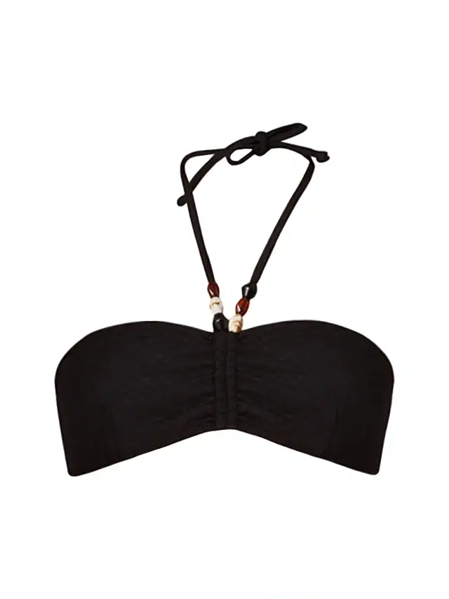 Shoshanna Women's Cinched Tieneck Bikini Top - Jet