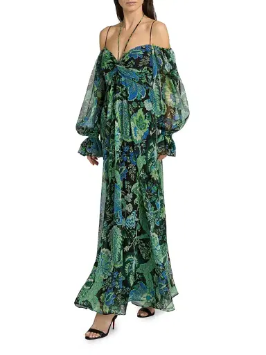 Ungaro Women's Kelsey Halterneck Maxi Dress - Black Multi - Size 12 | Thumbnail 2