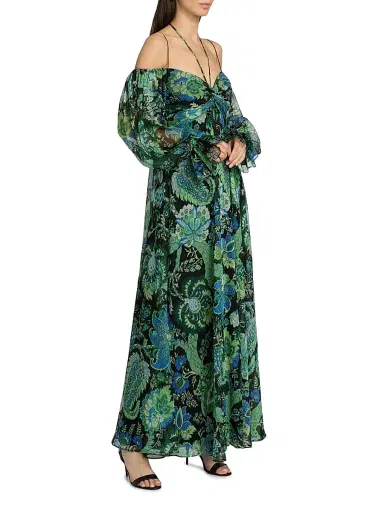 Ungaro Women's Kelsey Halterneck Maxi Dress - Black Multi - Size 12 | Thumbnail 4