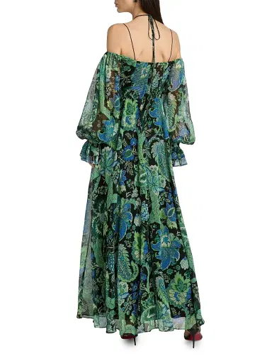 Ungaro Women's Kelsey Halterneck Maxi Dress - Black Multi - Size 12 | Thumbnail 5