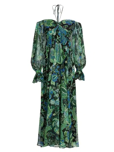 Ungaro Women's Kelsey Halterneck Maxi Dress - Black Multi - Size 12 | Thumbnail 1