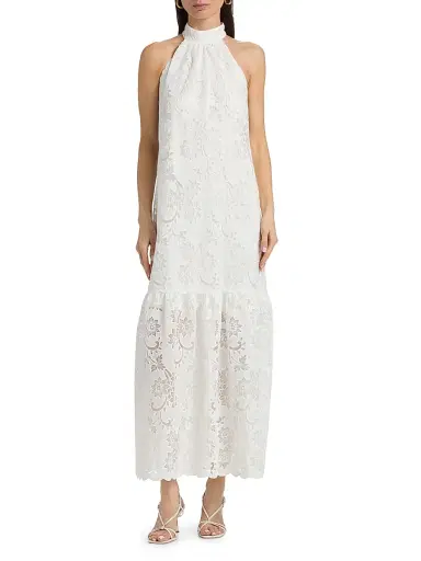 Ungaro Women's Meadow Floral Lace Halter Maxi Dress | Thumbnail 3