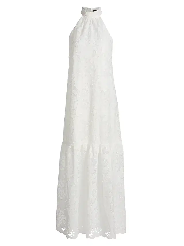 Ungaro Women's Meadow Floral Lace Halter Maxi Dress - White