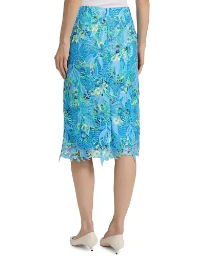 Ungaro Women's Harlow Printed Lace Midi-Skirt - Azure Multi - Size 12 | Thumbnail 5 Ungaro Women's Harlow Printed Lace Midi-Skirt - Azure Multi - Size 12 | Thumbnail 5