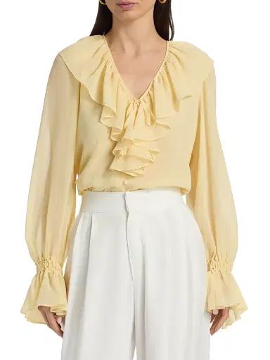 Kobi Halperin Women's Joslyn Ruffled Chiffon Blouse | Thumbnail 3