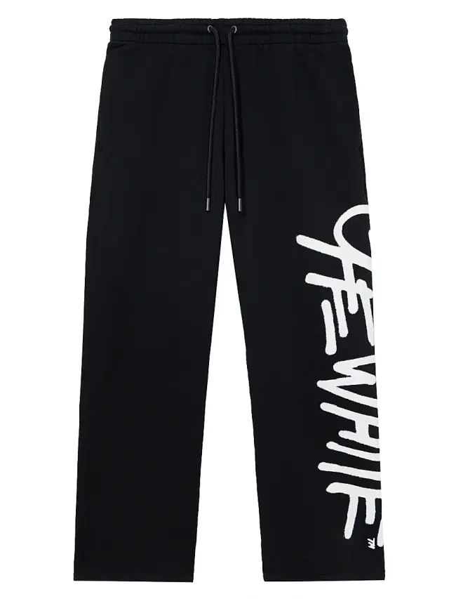 Men's Spray Logo Drawstring Sweatpants - Black
