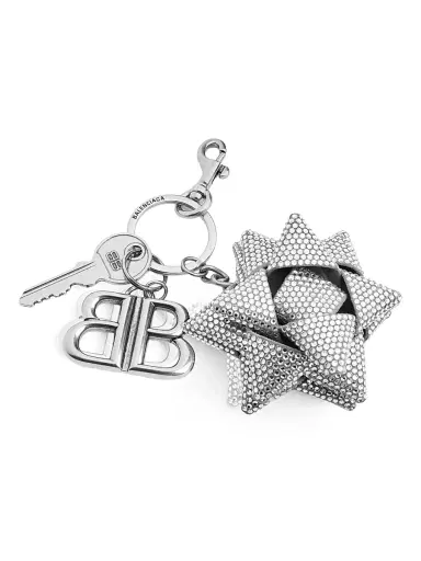 Balenciaga Men's Charm Keychain Gifting Bow - Crystal | Thumbnail 1 Balenciaga Men's Charm Keychain Gifting Bow - Crystal | Thumbnail 1