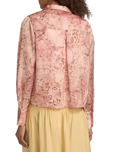 Ba&sh Women's Cornelia Snakeskin-Print Shirt - Rose - Size Large | Thumbnail 5