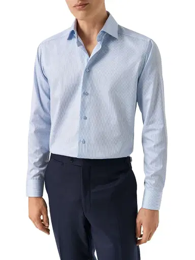 Eton Men's Striped Twill Contemporary-Fit Shirt - Blue - Size 18 | Thumbnail 2 Eton Men's Striped Twill Contemporary-Fit Shirt - Blue - Size 18 | Thumbnail 2