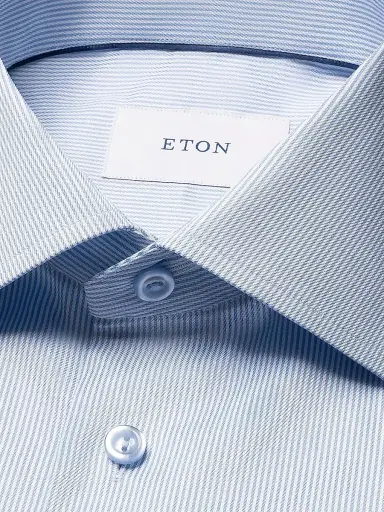 Eton Men's Striped Twill Contemporary-Fit Shirt - Blue - Size 18 | Thumbnail 6 Eton Men's Striped Twill Contemporary-Fit Shirt - Blue - Size 18 | Thumbnail 6