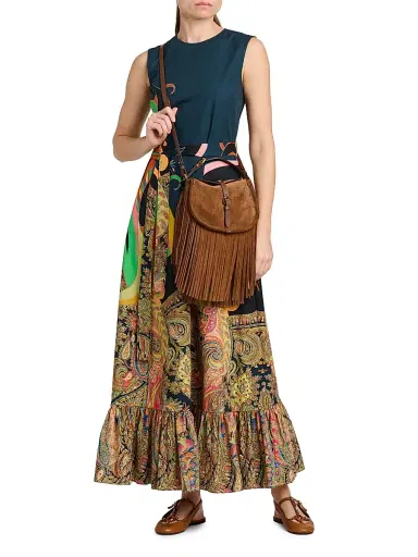 Etro Women's Pony Fringe Suede Crossbody Bag - Sand | Thumbnail 3
