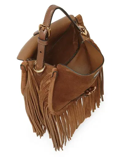 Etro Women's Pony Fringe Suede Crossbody Bag - Sand | Thumbnail 4