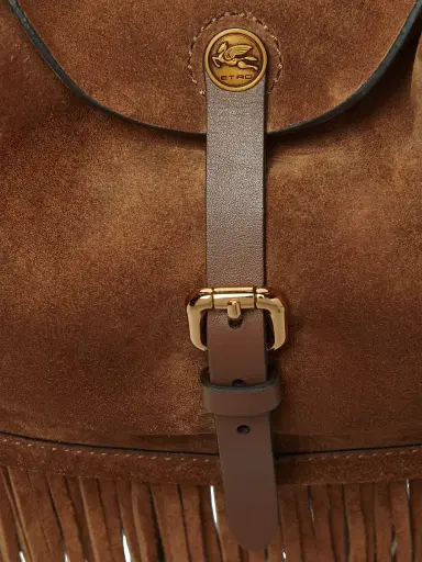 Etro Women's Pony Fringe Suede Crossbody Bag - Sand | Thumbnail 6