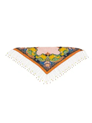 Etro Women's Printed Fringed Silk Bandana - Printed Pink Base | Thumbnail 1 Etro Women's Printed Fringed Silk Bandana - Printed Pink Base | Thumbnail 1