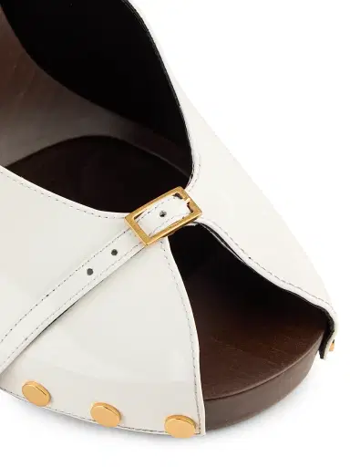 Versace Women's 105MM Studded Leather Clogs - Optical White Gold Palladium - Size 11 | Thumbnail 6 Versace Women's 105MM Studded Leather Clogs - Optical White Gold Palladium - Size 11 | Thumbnail 6