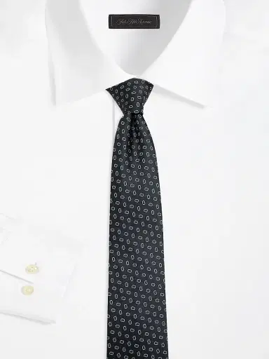 Emporio Armani Men's Medallion Jacquard Silk Tie - Grigio Chiaro | Thumbnail 2