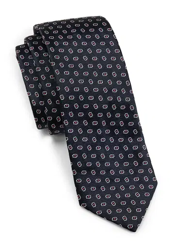 Emporio Armani Men's Geometric Silk Tie | Thumbnail 1 Emporio Armani Men's Geometric Silk Tie | Thumbnail 1