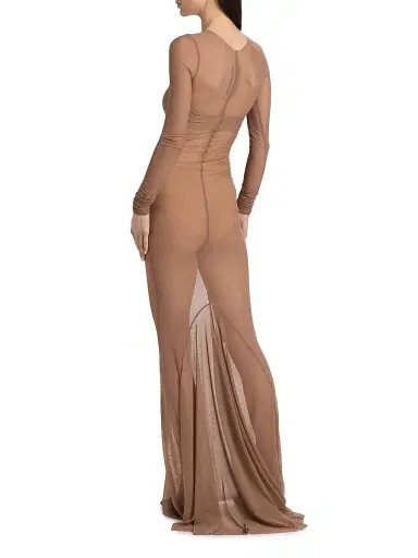 Rick Owens Women's Temple Collage Sheer Seamed Gown | Thumbnail 5 Rick Owens Women's Temple Collage Sheer Seamed Gown | Thumbnail 5
