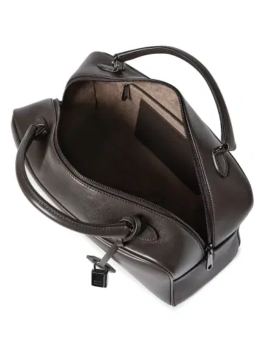 Brunello Cucinelli Women's Explorer Boston Top Handle Bag in Glossy Nappa Leather - Rust Brown | Thumbnail 5 Brunello Cucinelli Women's Explorer Boston Top Handle Bag in Glossy Nappa Leather - Rust Brown | Thumbnail 5