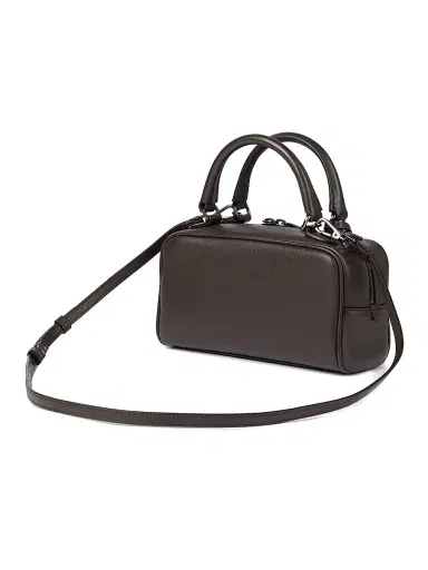 Brunello Cucinelli Women's Explorer Small Boston Top Handle Bag in Glossy Nappa Leather - Rust Brown | Thumbnail 3