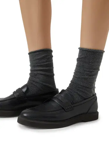 Brunello Cucinelli Women's Stretch Cashmere Knit Socks | Thumbnail 3 Brunello Cucinelli Women's Stretch Cashmere Knit Socks | Thumbnail 3