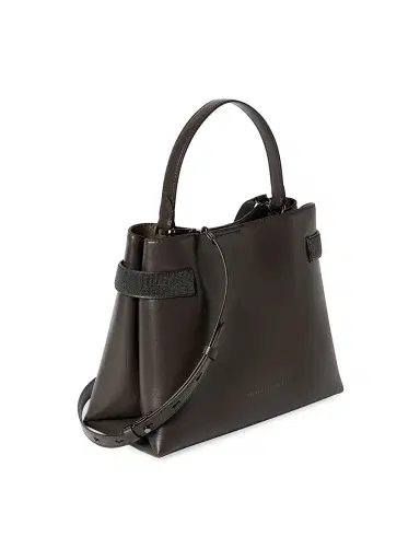 Brunello Cucinelli Women's Essence Top Handle Bag in Calfskin with Precious Bands | Thumbnail 4