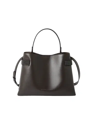 Brunello Cucinelli Women's Essence Top Handle Bag in Calfskin with Precious Bands | Thumbnail 1