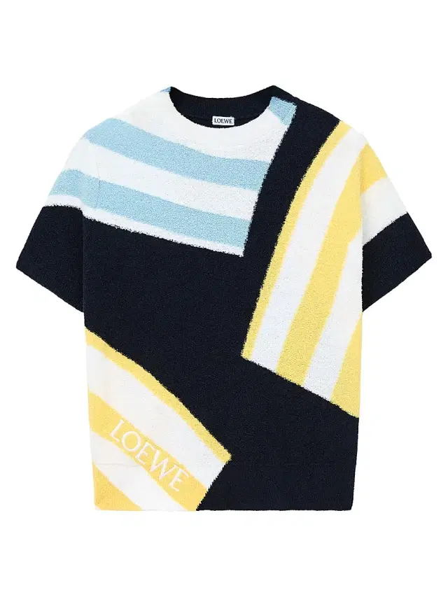 LOEWE Women's Colorblock Striped Short-Sleeve Sweater - Blue Multi