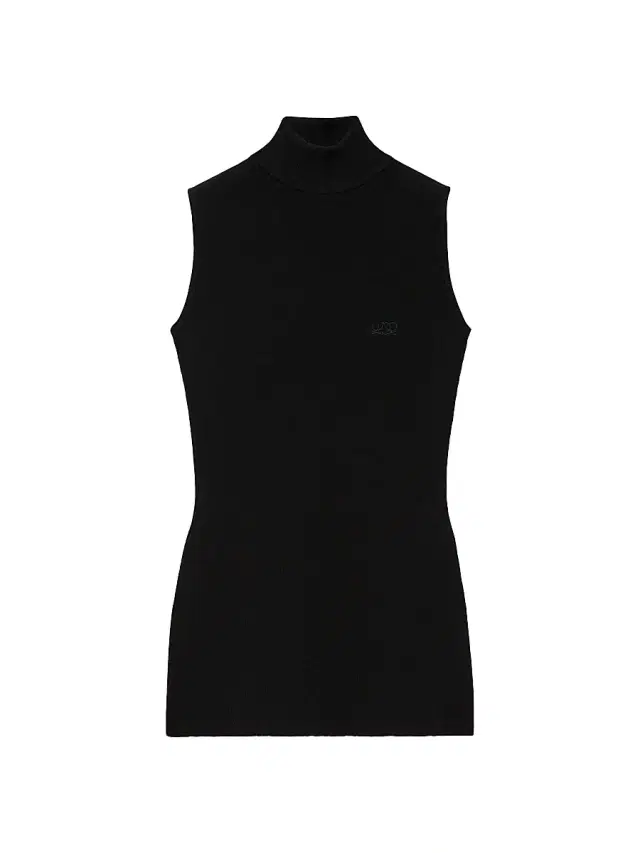 Women's Sleeveless Turtleneck Top - Black