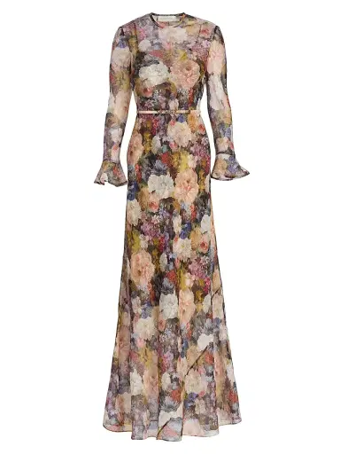 Zimmermann Women's Alchemy Linen-Silk Maxi Dress - Rosette - Size 2 | Thumbnail 1 Zimmermann Women's Alchemy Linen-Silk Maxi Dress - Rosette - Size 2 | Thumbnail 1