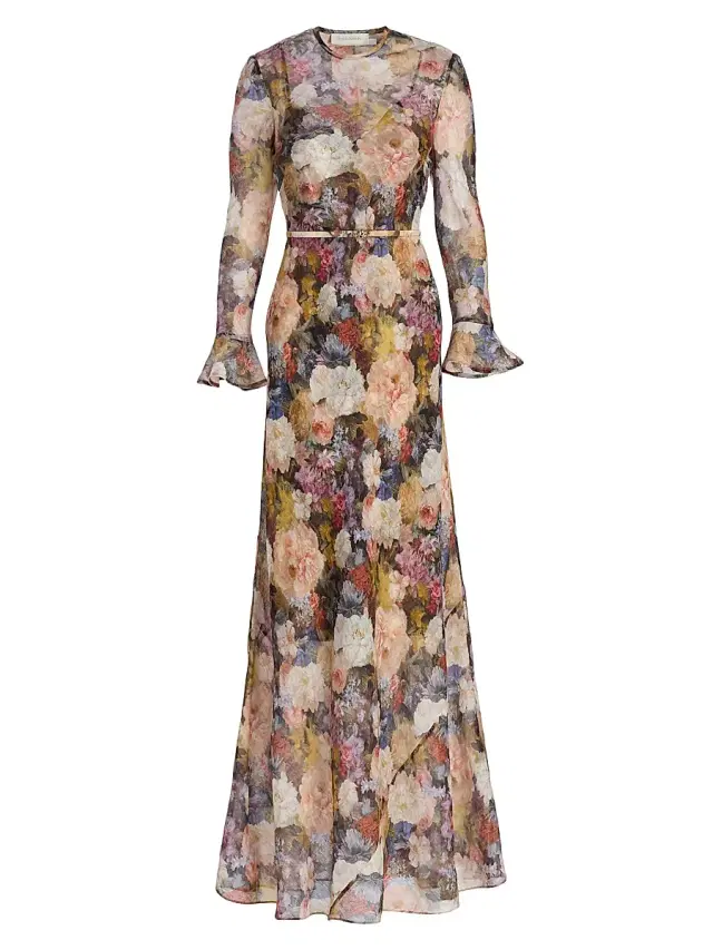 Women's Alchemy Linen-Silk Maxi Dress - Rosette