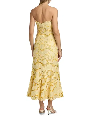 Simkhai Women's Valletta Strapless Midi-Dress - Buttercream Multi - Size 0 | Thumbnail 5