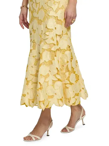 Simkhai Women's Valletta Strapless Midi-Dress - Buttercream Multi - Size 0 | Thumbnail 6